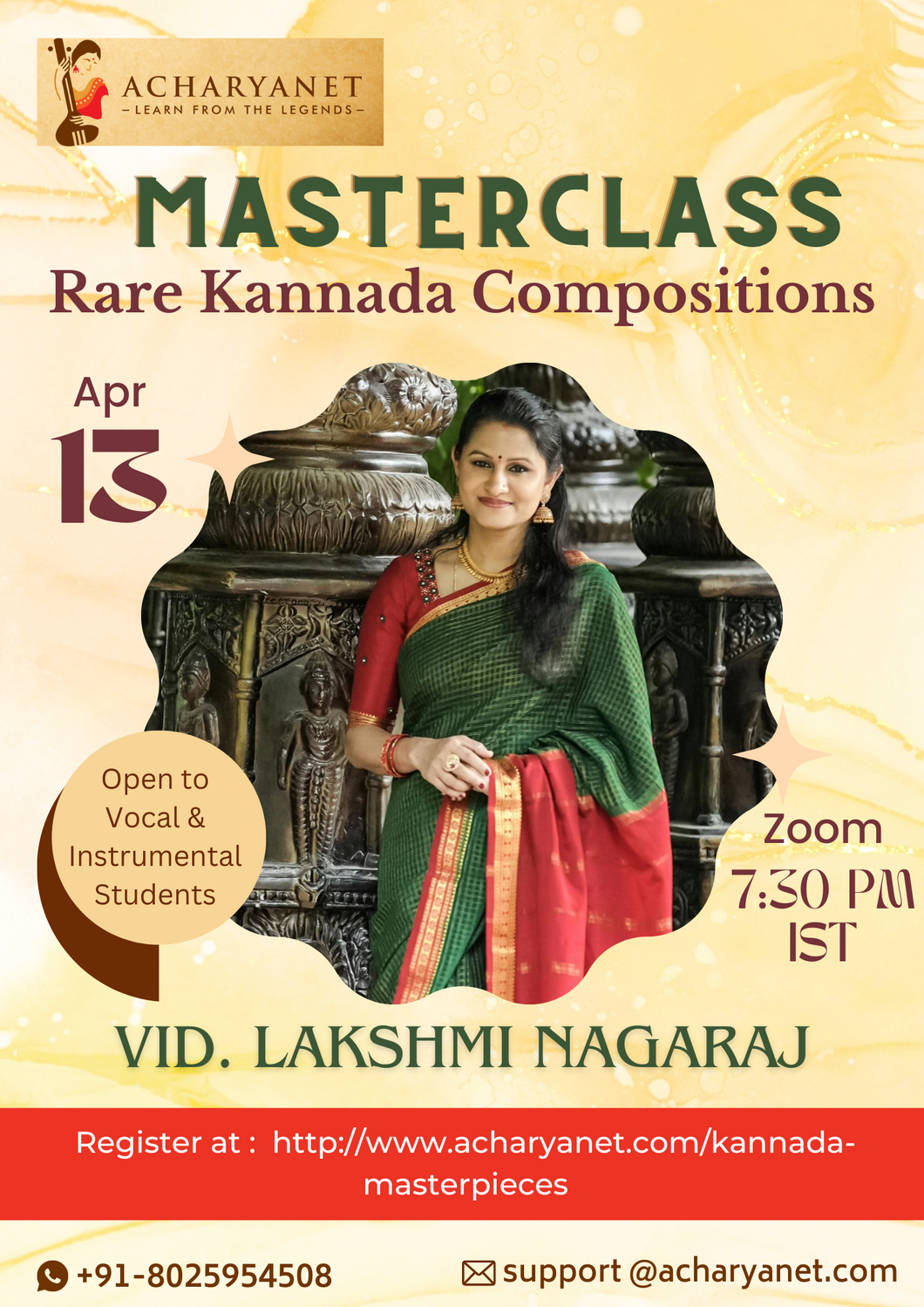 Masterclass on Rare Kannada Compositions by Vid. Lakshmi Nagaraj